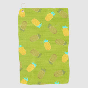 Tropical Summer Fruits Kiwi Green Golf Towel
