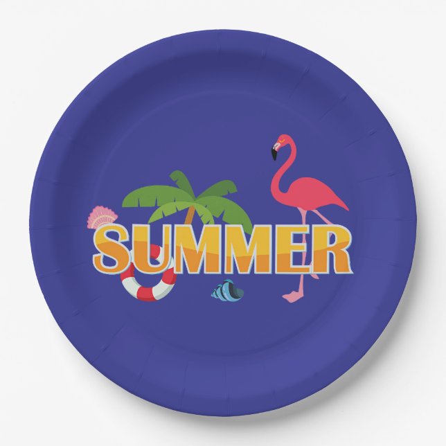 Tropical Summer Fun Paper Plate (Front)