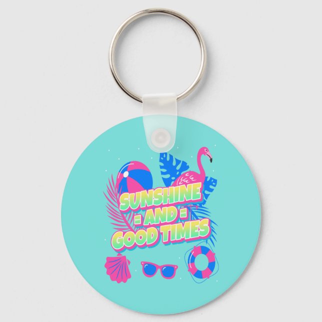 Tropical Summer Fun Vibes Key Ring (Front)