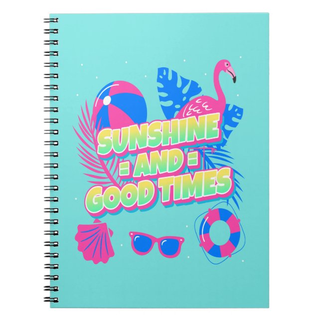 Tropical Summer Fun Vibes Notebook (Front)