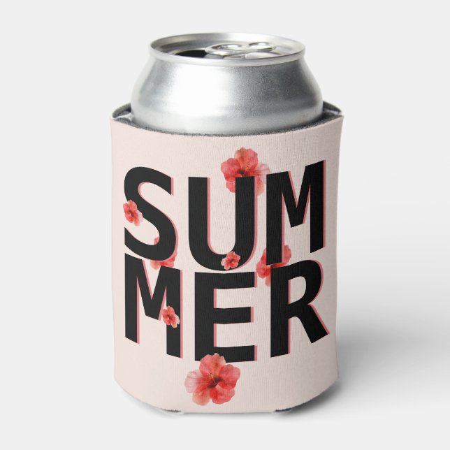 Tropical Summer Hibiscus Can Cooler (Can Front)