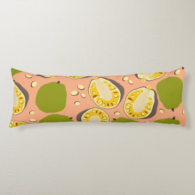 Tropical Summer Jackfruit Pattern - Exotic Fruit Body Cushion (Front)