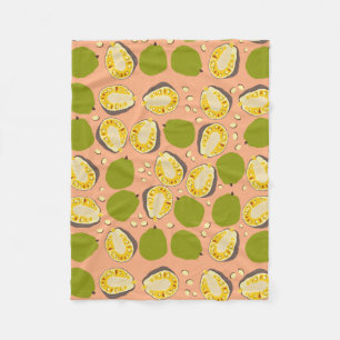 Tropical Summer Jackfruit Pattern - Exotic Fruit Fleece Blanket