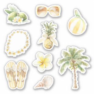 Tropical Summer Lei Palm Tree Pineapple Plumeria