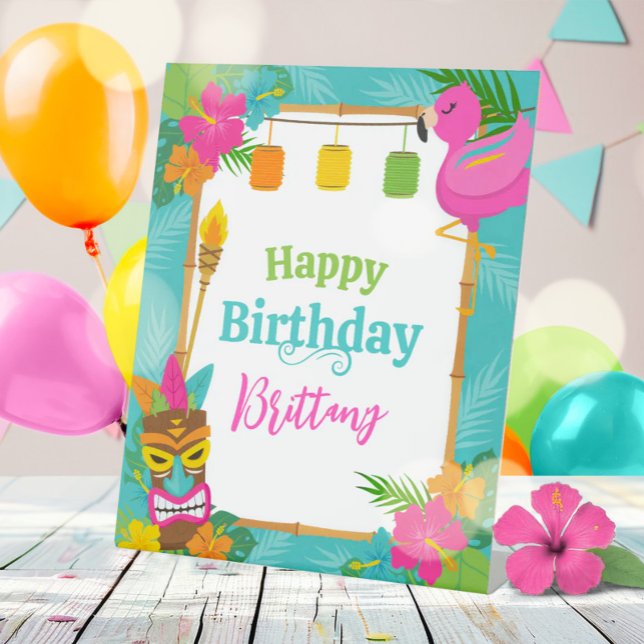 Tropical Summer Luau Birthday Sign (Creator Uploaded)