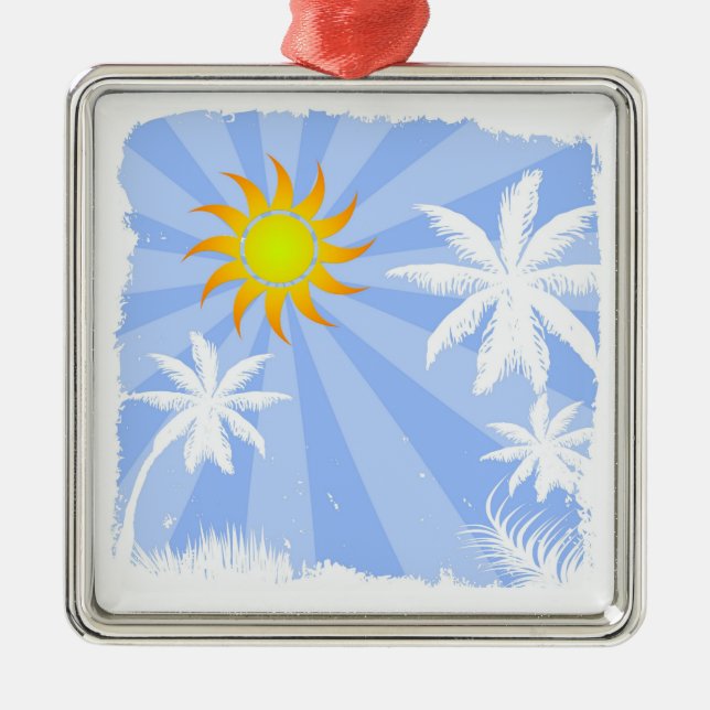 Tropical summer metal tree decoration (Front)