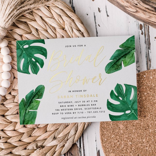 Tropical Summer Monstera Leaves Bridal Shower (Creator Uploaded)