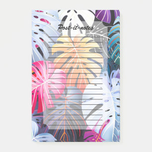 Tropical Summer Monstera Leaves Post-it Notes