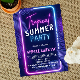 Tropical Summer Night Invitation Party