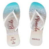 Tropical Summer Ocean Beach Bridal Shower Gifts Jandals (Footbed)