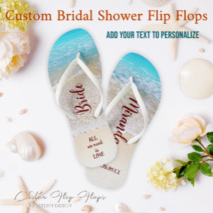 Tropical Summer Ocean Beach Bridal Shower Gifts Jandals