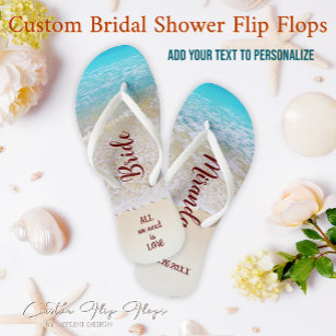Tropical Summer Ocean Beach Bridal Shower Gifts Jandals