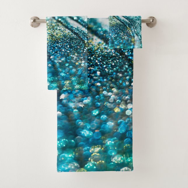 Tropical Summer Oceanic Glitter Glam 2 Bath Towel Set (Insitu)