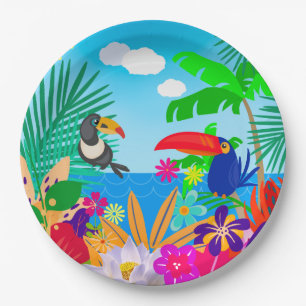 Tropical Summer Paper Plate