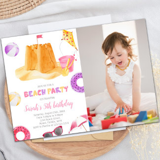 Tropical Summer Party Theme for Kids Invitation