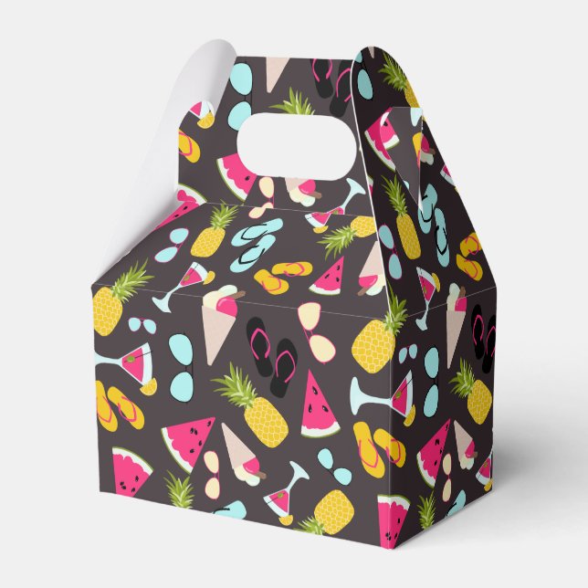 Tropical Summer pattern Favour Box (Front Side)