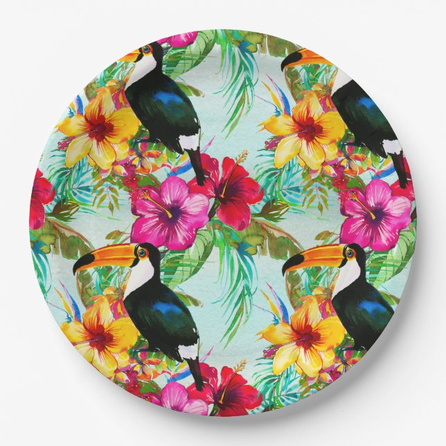 Tropical Summer pattern Paper Plate (Front)
