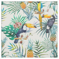 Tropical summer Pineapple Parrot Bird watercolor
