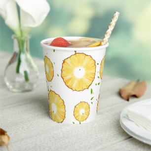 TROPICAL SUMMER pineapple Slice trendy Pattern Paper Cups
