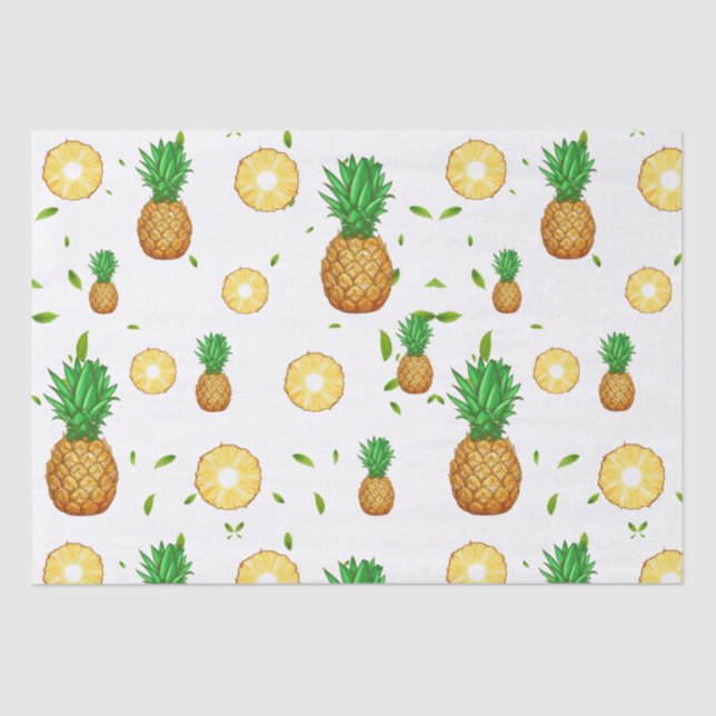 TROPICAL SUMMER pineapple Slice trendy Pattern Tissue Paper (Front)