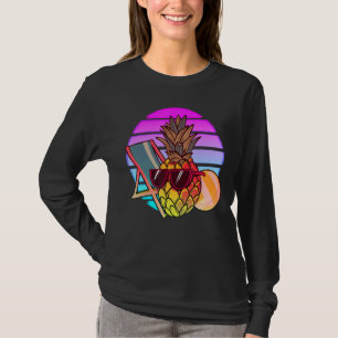 Tropical Summer Pineapple Sunglasses 80s Art Vapo T-Shirt