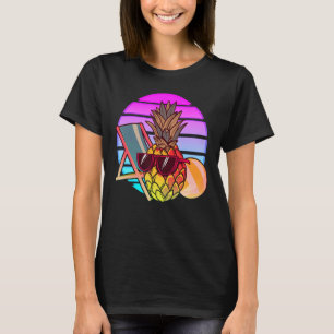 Tropical Summer Pineapple Sunglasses 80s Art Vapo T-Shirt
