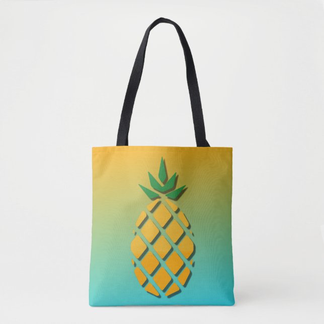 Tropical Summer Pineapple Tote Bag (Front)