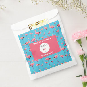 Tropical Summer Pink Flamingo Pattern Birthday Favour Bags