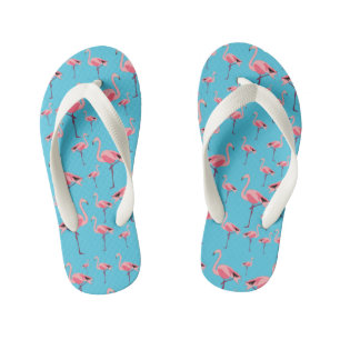 Tropical Summer Pink Flamingo Pattern Kid's Jandals
