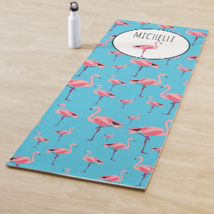 Tropical Summer Pink Flamingo Pattern Yoga Mat