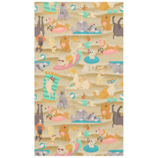 tropical summer sandy beach dogs cute tablecloth