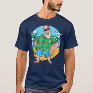 Tropical Summer Santa Claus Palm Trees Christmas I T-Shirt