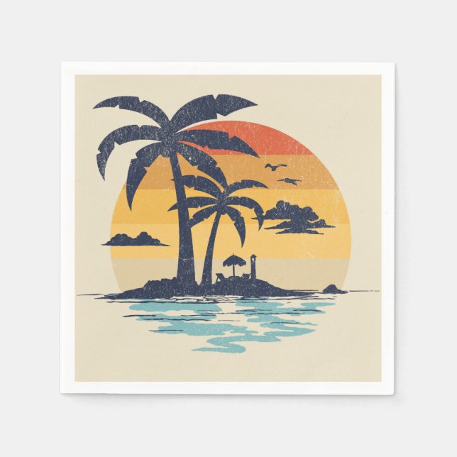 Tropical summer scene napkin (Front)