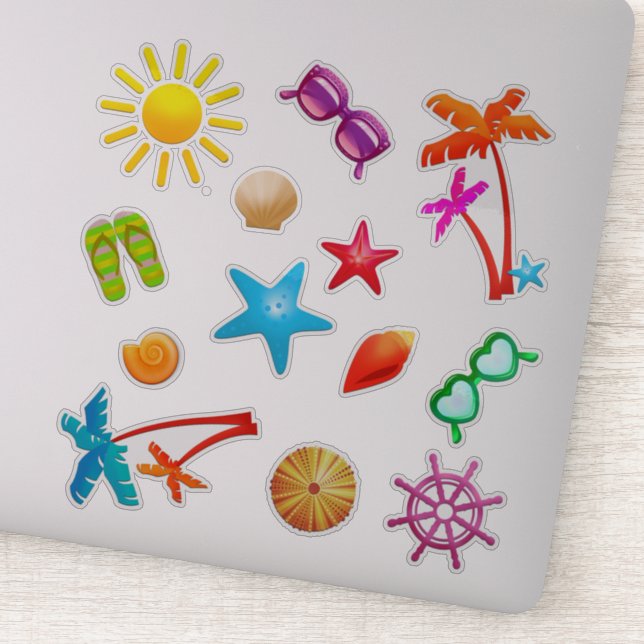 Tropical Summer Scrapbook Party Favour Shaped  (Detail)