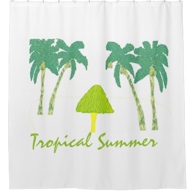 Tropical Summer Shower Curtain (Front)