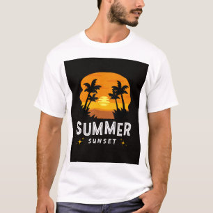 Tropical Summer Sunset Design – Retro Beach Vibes T-Shirt