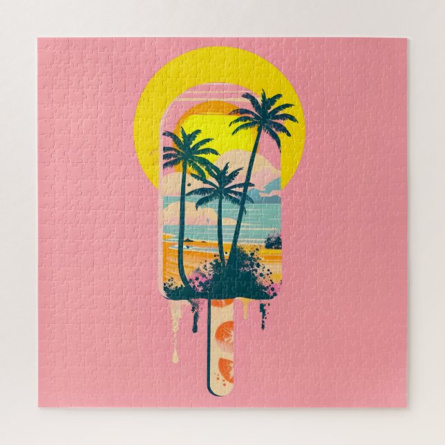 Tropical Summer Sunset Sweets Paradise Jigsaw Puzzle (Vertical)