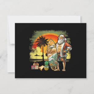 Tropical Summer Surfing Santa Claus 6 Pack Christm Save The Date