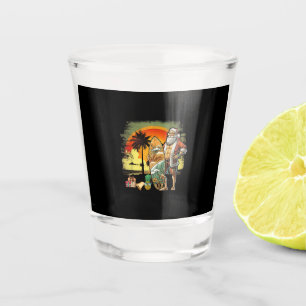 Tropical Summer Surfing Santa Claus 6 Pack Christm Shot Glass