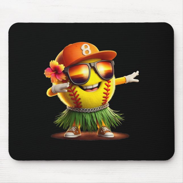 Tropical Summer Vacation Funny Hawaii Softll Ll Ha Mouse Pad (Front)