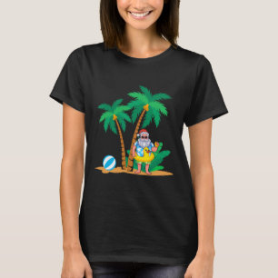 Tropical Summer Vacation Funny Santa Claus Christm T-Shirt