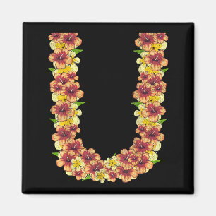 Tropical Summer Vacation Hawaiian Flowers Floral Magnet