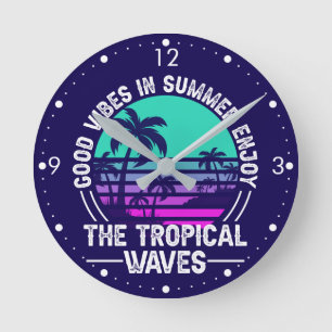 Tropical Summer Vibes-82646 Round Clock