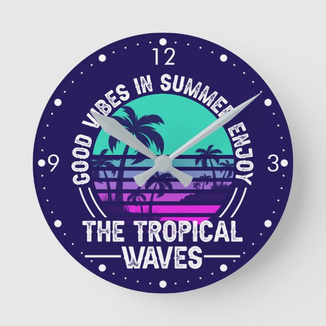 Tropical Summer Vibes-82646 Round Clock (Front)