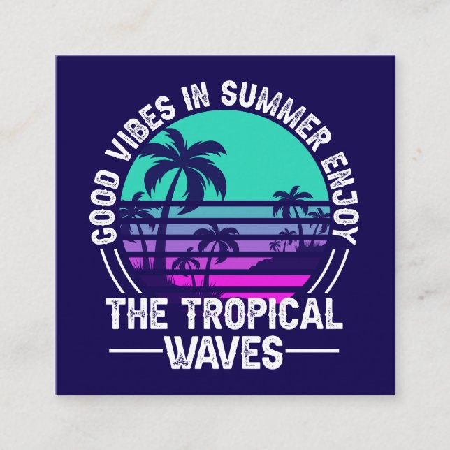 Tropical Summer Vibes-82646 Square Business Card (Front)