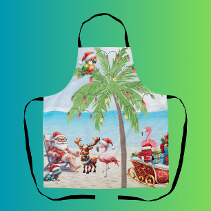 Tropical Summer Vibes Christmas Party Apron