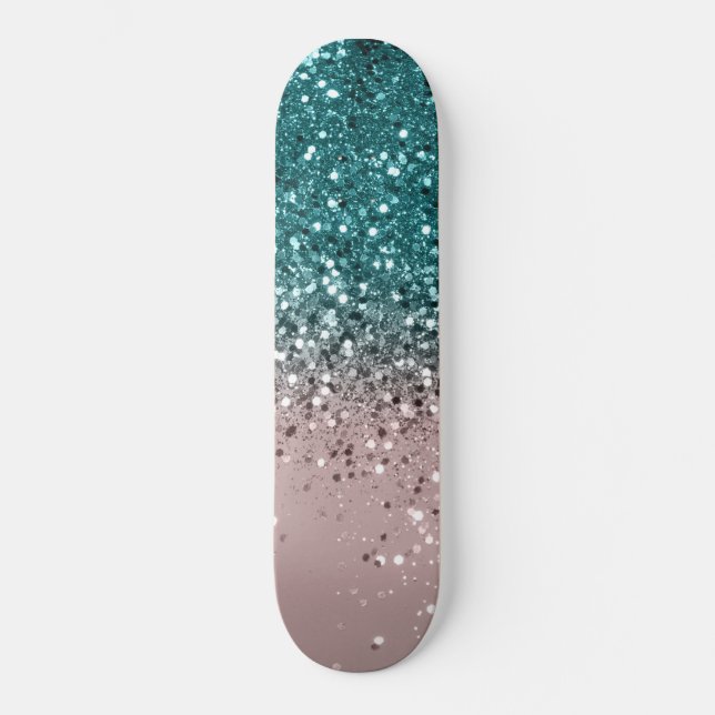 Tropical Summer Vibes Glitter #3 Skateboard (Front)