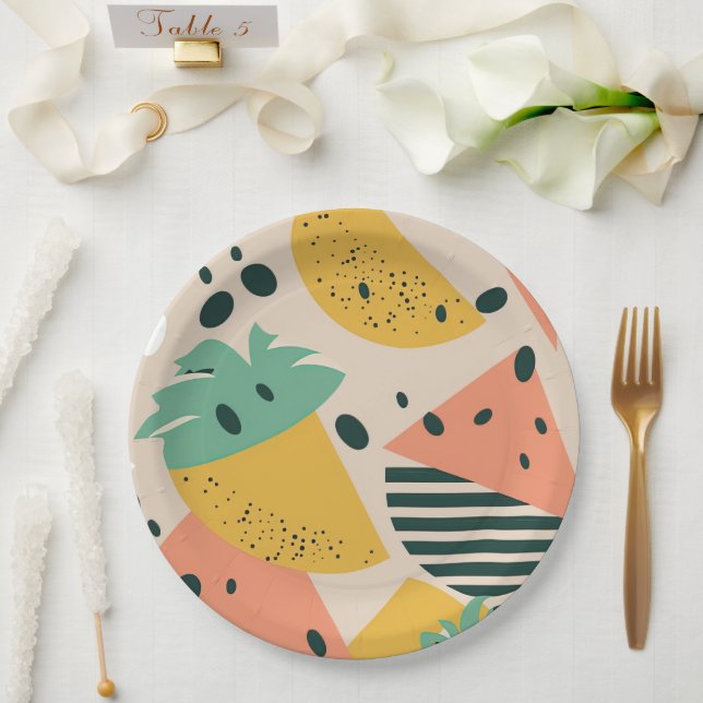 Tropical & Summer Vibes Paper Plate (Wedding)