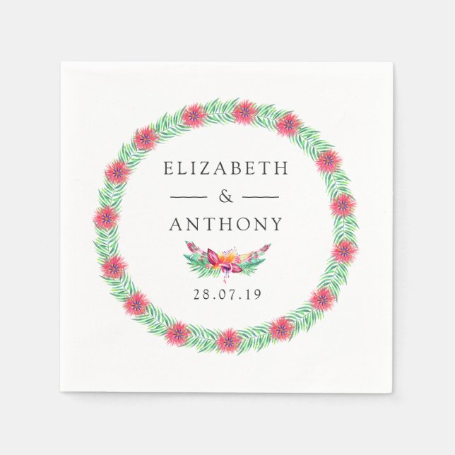 Tropical Summer Wedding Napkin (Front)