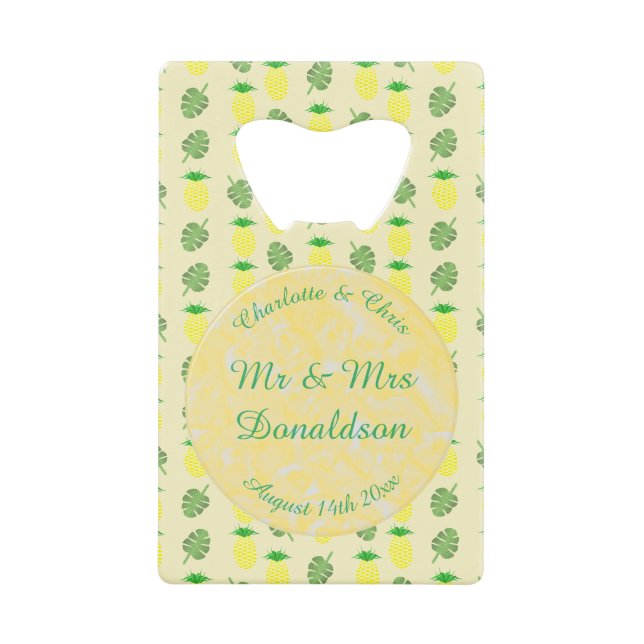 Tropical Summer Wedding Pineapple and Palm Leaves (Front)